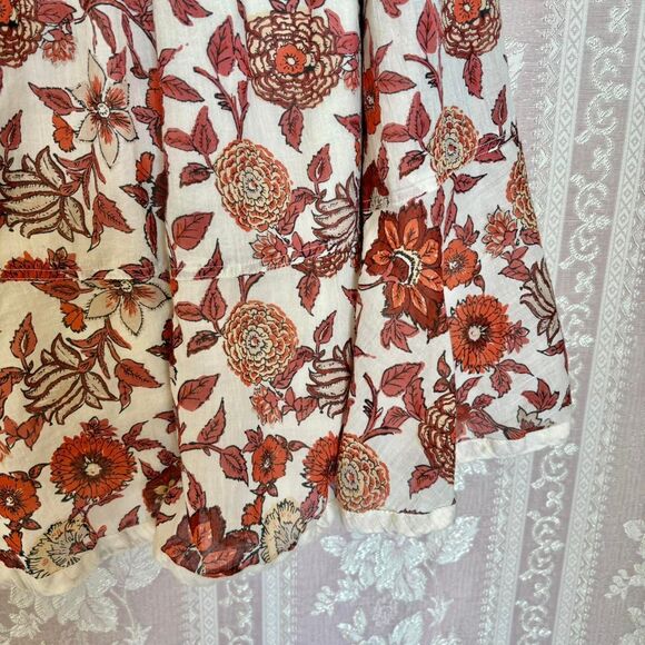 Free People Women's Cream and Orange Dress - Picture 5 of 6